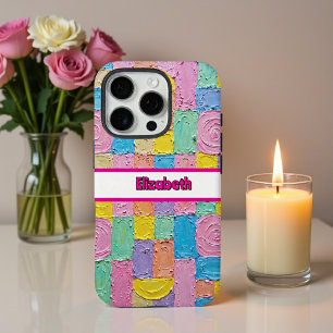 Coque iPhone 16 Pro Smartphone Abstrait géométrique Pastel texturé