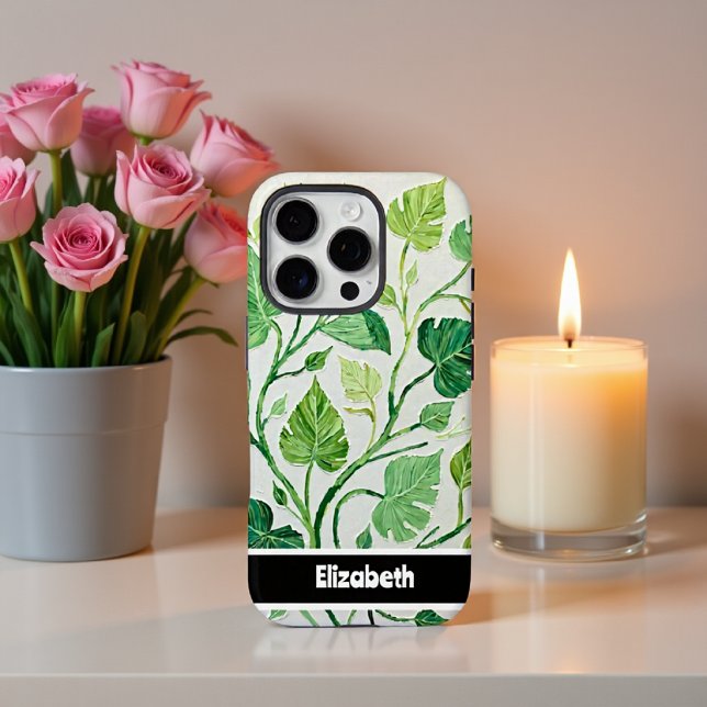 Coques Case-Mate iPhone Smartphone botanique vert aquarelle (Créateur téléchargé)