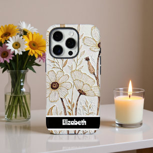 Coque iPhone 16 Pro Smartphone floral Impasto texturé