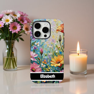 Coque iPhone 16 Pro Smartphone Impasto Floral Garden