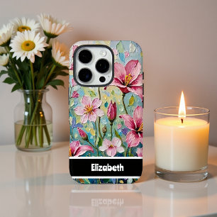Coque iPhone 16 Pro Smartphone Jardin Floral Peint Vibrant