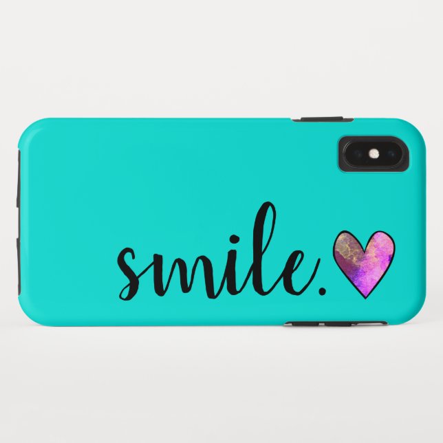Coques Case-Mate iPhone SMILE - Cœur Aquarelle (Dos (Horizontal))