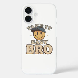 Coque Pour iPhone 16 Smiley rétro des années 90 avec un chapeau