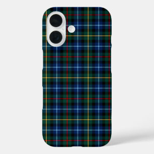 Coques iPhone 16 Smith Tartan bleu, vert et noir plaid