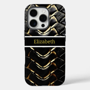 Coque iPhone 16 Pro Snakeskin scintillant présentant l'art de la natur