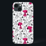 Case-Mate iPhone Case Snoopy Black & Magenta Pattern<br><div class="desc">Take a look at this super cute design featuring Snoopy in a black and magenta pattern.</div>