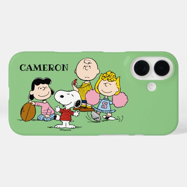 Coques Case-Mate iPhone Snoopy et Gang Play Football (Verso (horizontal))