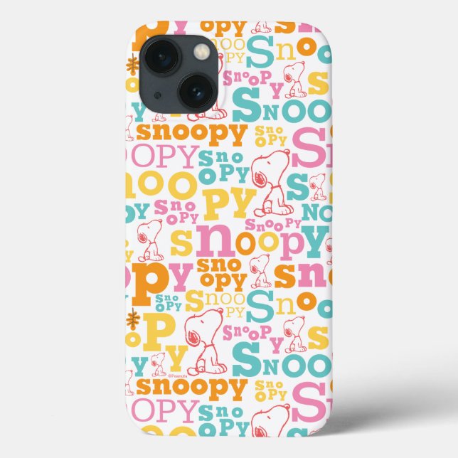 Coques Case-Mate iPhone Snoopy Pastel Text Pattern (Verso)