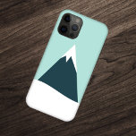 Coque Case-Mate iPhone Snow Mountain Scandinavian Winter Minimum Blue<br><div class="desc">Simple et élégant coque iphone de montagne des neiges avec une illustration graphique branchée d'une montagne en bleu marine,  un pic enneigé blanc et un ciel bleu pâle arrière - plan dans un style minimaliste scandinave "scandi".</div>
