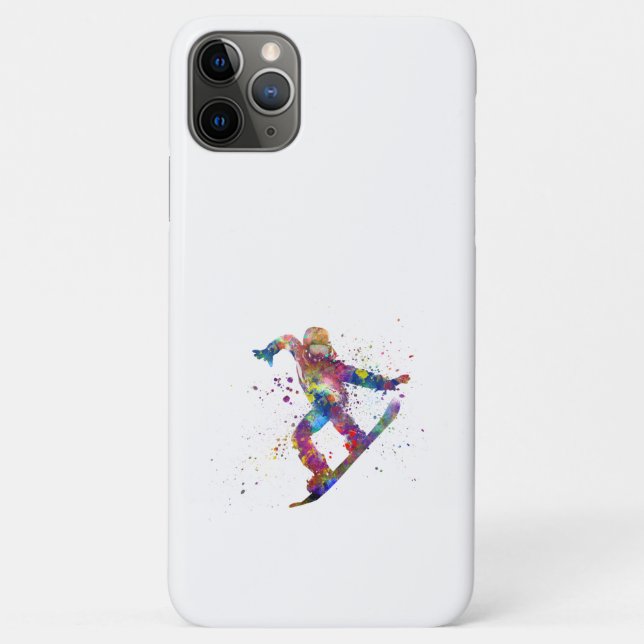 Coques Case-Mate iPhone Snowboard en aquarelle (Dos)