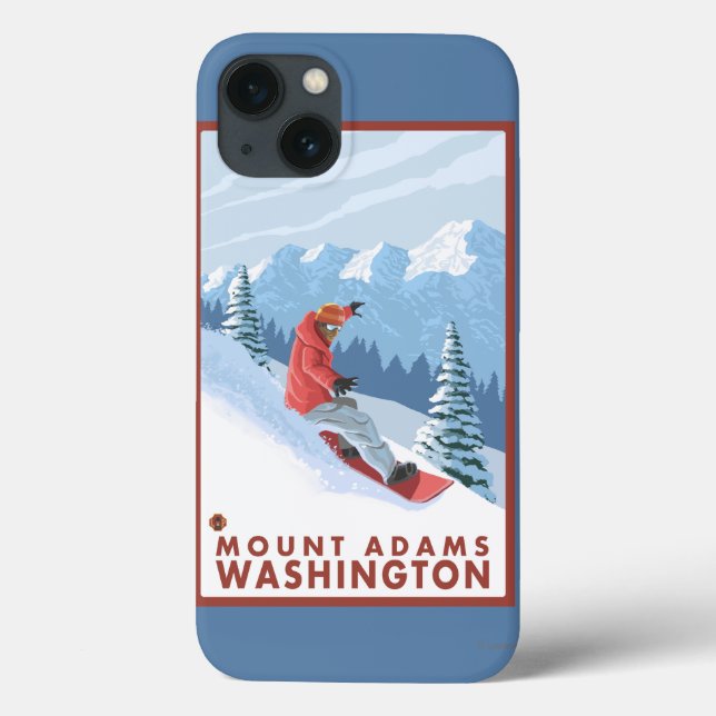 Coques Case-Mate iPhone Snowboarder Scene - Mount Adams, Washington (Verso)