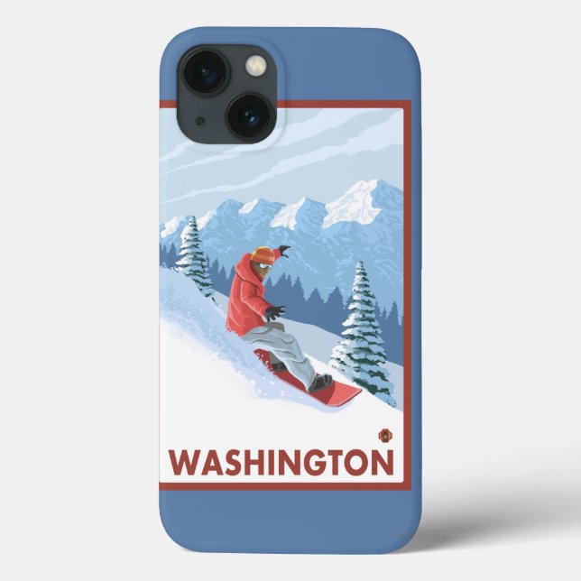 Coques Case-Mate iPhone Snowboarder Scene - Washington (Verso)