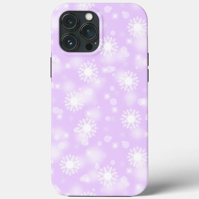 Coques Case-Mate iPhone Snowflakes Holiday Winter Purple (Verso)