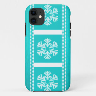 Coque iPhone 11 Snowflakes moderne BT iPhone 5 Coque, Aqua