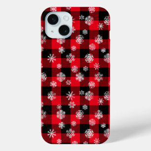 Coque Case-Mate iPhone Snowflakes Red Buffalo Plaid Noël