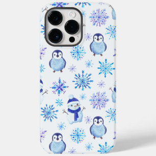 Coque Case-Mate iPhone Snowflakes, Snowmen et Pingouins de Noël
