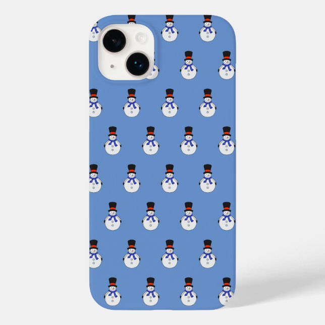 Coques Case-Mate iPhone Snowman avec chapeau supérieur (Verso)