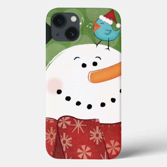 Coques Case-Mate iPhone Snowman de Noël avec oiseau (Verso)