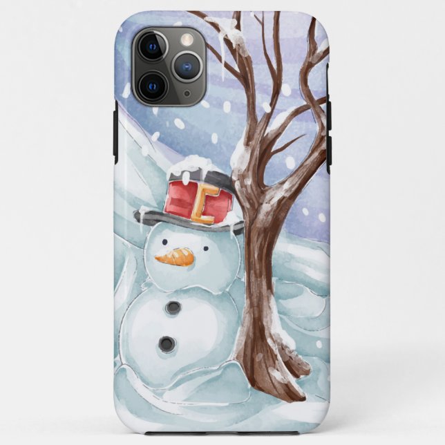 Coques Case-Mate iPhone Snowman Et Paysage D'Hiver (Dos)