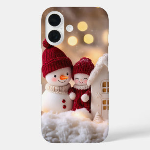Coque Pour iPhone 16 Snowman Frosty Sibings Winter Joie
