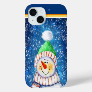 Coque Case-Mate iPhone Snowman souriant avec Casquette à bouchon de liqui