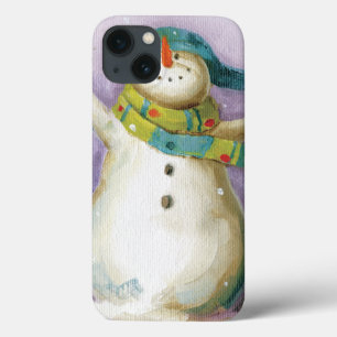iPhone 13 Coque Snowman with Winter Mittens