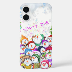 Coque Pour iPhone 16 Snowmans de Noël