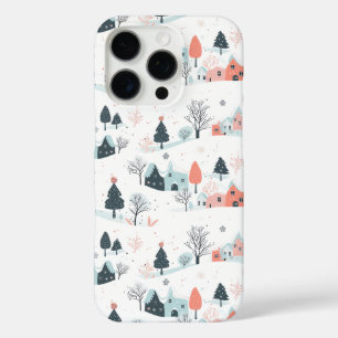 Coque iPhone 16 Pro Snowmans & Snowflakes Motif sans couture
