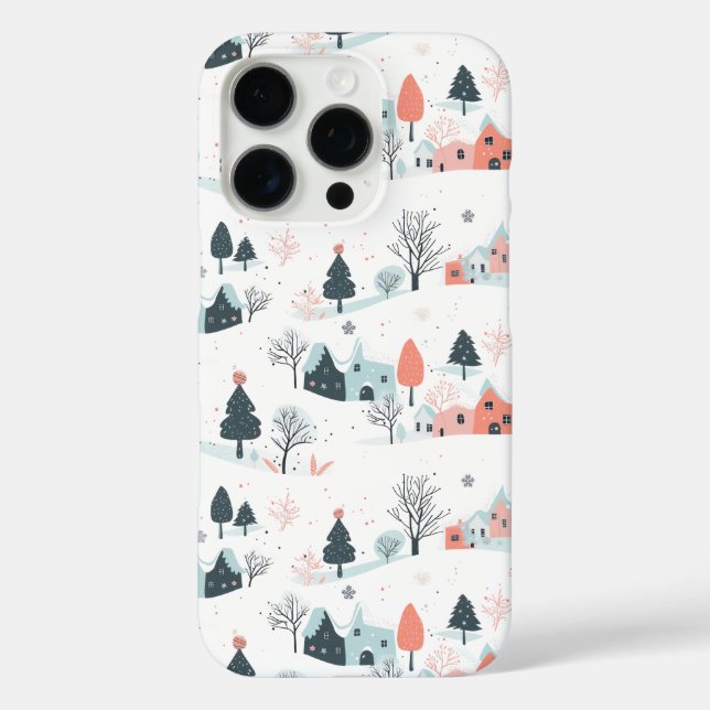 Coques Case-Mate iPhone Snowmans & Snowflakes Motif sans couture (Verso)