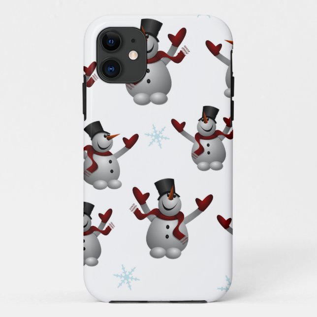 Coques Case-Mate iPhone Snowmen et Snowflakes (Dos)