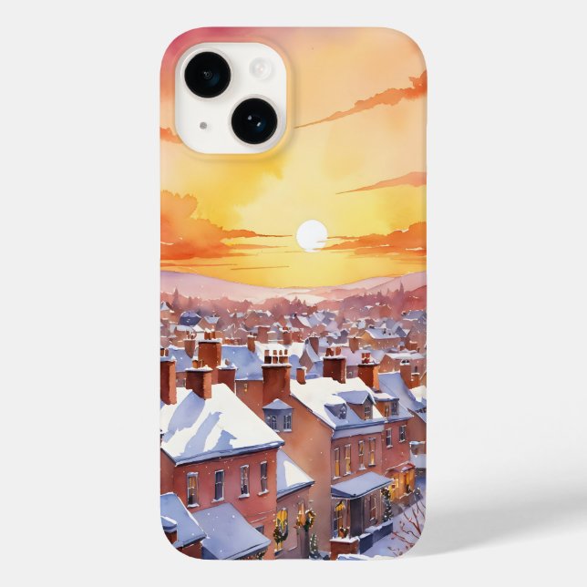 Coques Case-Mate iPhone Snowy Christmas le matin (Verso)