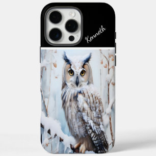 Coque iPhone 16 Pro Max Snowy Owl's Winter Perch
