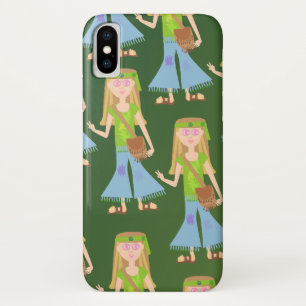 Coque iPhone X So Sassy Hippie Girl Retro Art Fun Motif