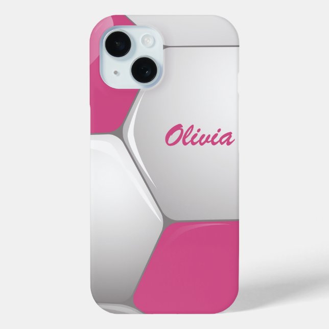 Coques Case-Mate iPhone Soccer Ball Pink and White (Verso)