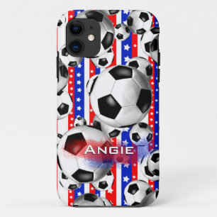 Etui iPhone Case-Mate Soccer Balls USA Rouge Blanc Bleu Étoiles et rayur