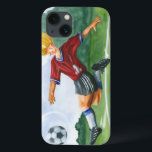 Etui iPhone 13 Soccer Player Kicking a Ball par Jay Throckmorton<br><div class="desc">La balle est dans l'air. Tu peux aller à Like Beckham ? A lovely piece to hang on your wall or give as a venft to the soccer aficionado in your life!</div>