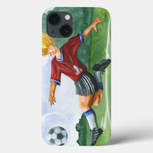 Etui iPhone 13 Soccer Player Kicking a Ball par Jay Throckmorton