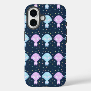 Coque Pour iPhone 16 Sœurs jumelles aliens pastel Art cosmique kawaii