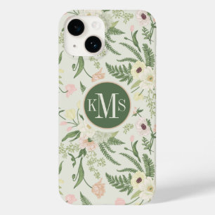 Coque Case-Mate iPhone Soft Mint Green Garden Motif