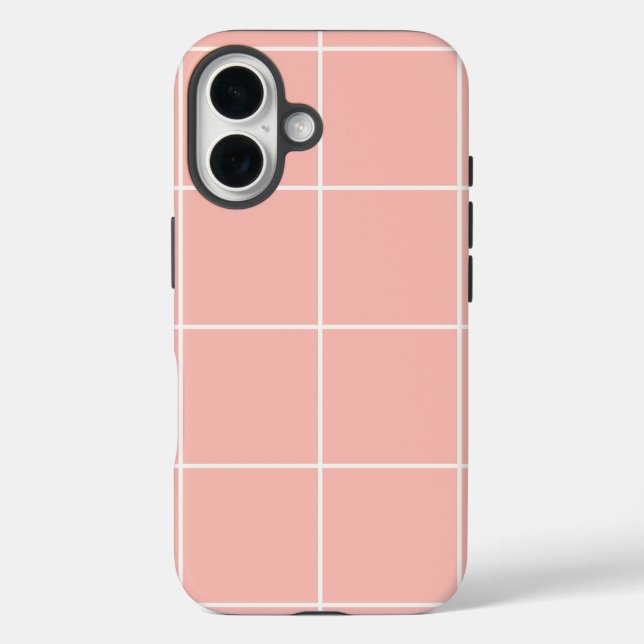 Coques Case-Mate iPhone Soft Neutral Grid Pattern Minimal Check Design (Verso)