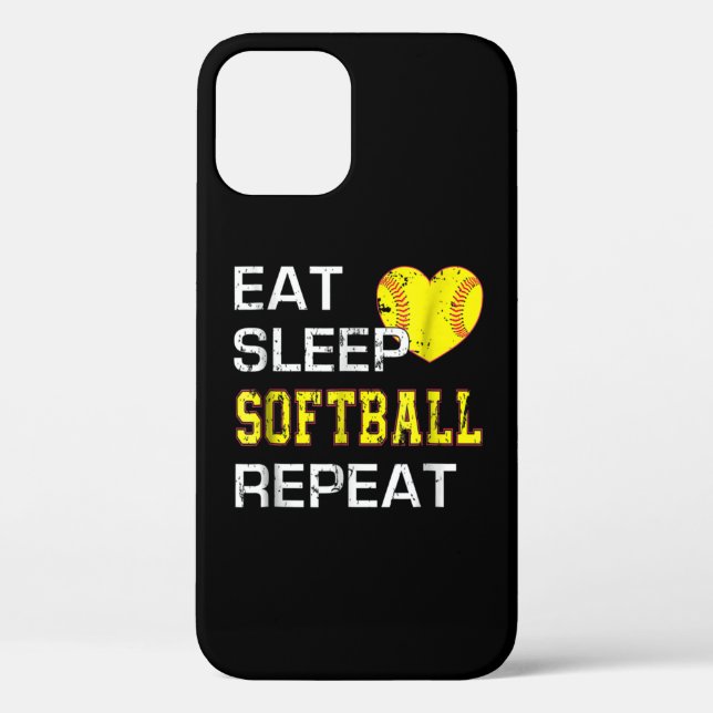 Coques Case-Mate iPhone Softball Eat Sleep Softball Répétition (Verso)