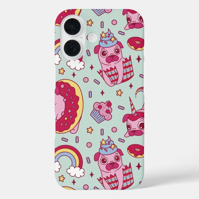 Coques Case-Mate iPhone Soins de Whimsical pour la fête du Carlin de sucre (Verso)