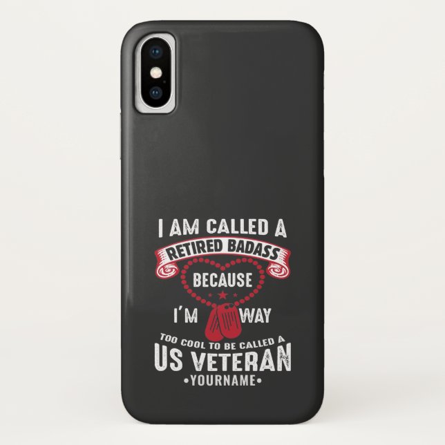 Coques Case-Mate iPhone Soldat retraité d'un Humour vétéran américain (Dos)