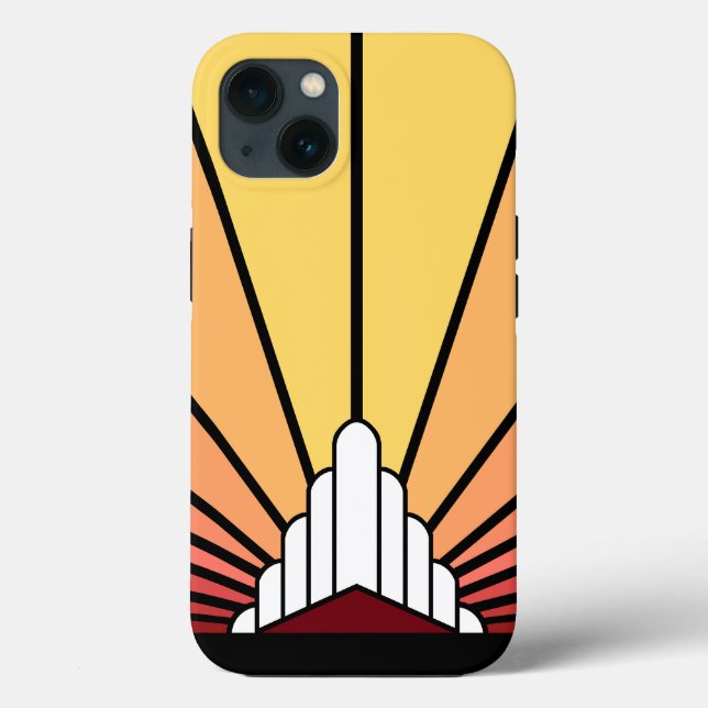 Coques Case-Mate iPhone Soleil Art déco à l'aube (Verso)