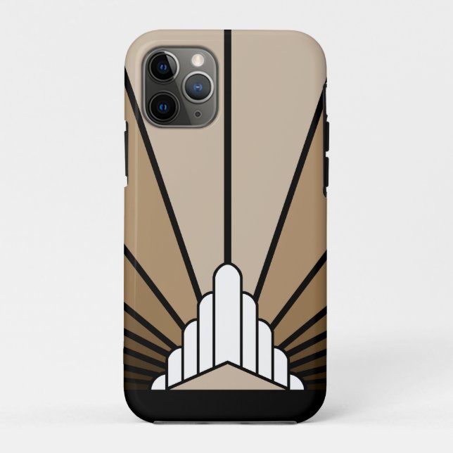 Coques Case-Mate iPhone Soleil Art déco bronzé (Dos)