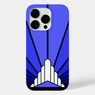 Coque Case-Mate iPhone Soleil Art déco en bleu
