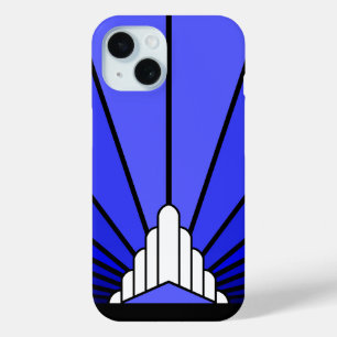 Coque Case-Mate iPhone Soleil Art déco en bleu