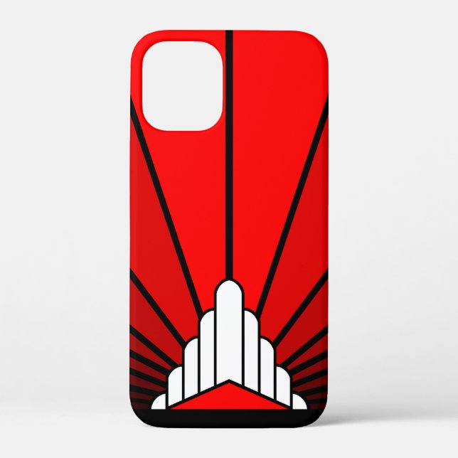 Coques Case-Mate iPhone Soleil Art déco en rouge (Verso)