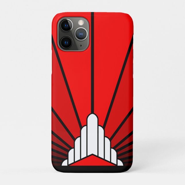 Coques Case-Mate iPhone Soleil Art déco en rouge (Dos)