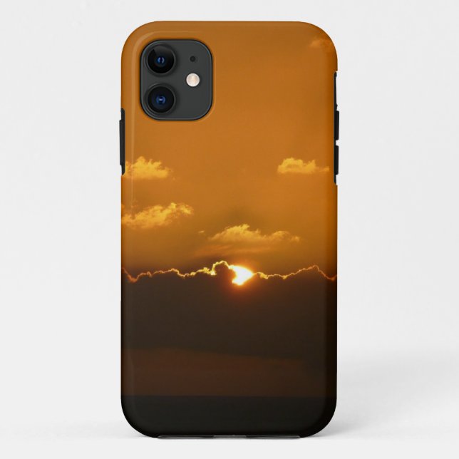 Coques Case-Mate iPhone Soleil Derrière les nuages I Orange Sunset Photo (Dos)